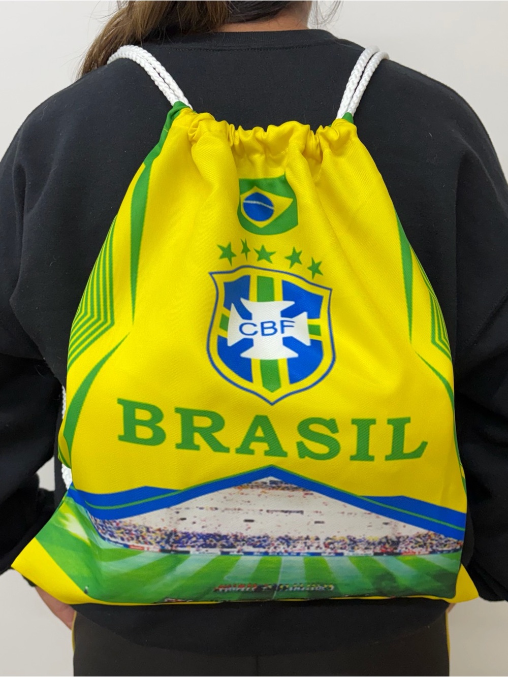 Brasil CBF Yellow Drawstring Backpack FIFA World Cup Ready